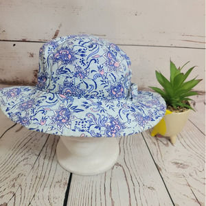 Sun Hat Coastal Beach Marine Multicolor Floral Paisley Women's Adjustable Strap